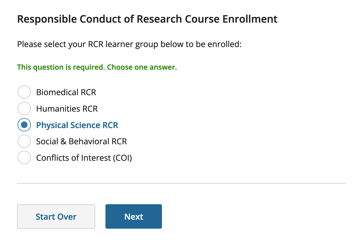 Physical Science RCR